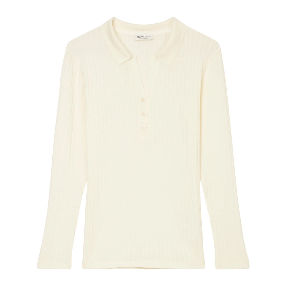 Marc O'Polo Lange mouw poloshirt regular Beige Dames