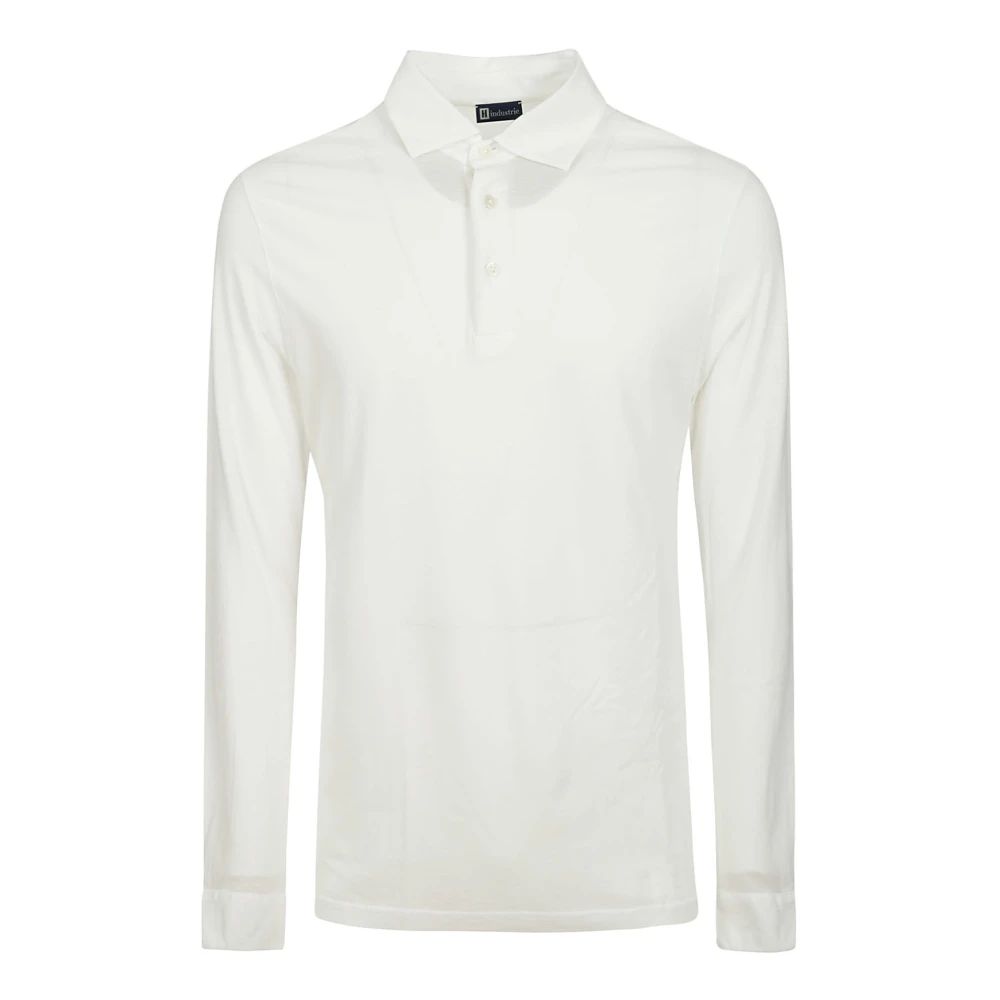 Hindustrie Witte Katoenen Poloshirt met 3 Knopen White Heren