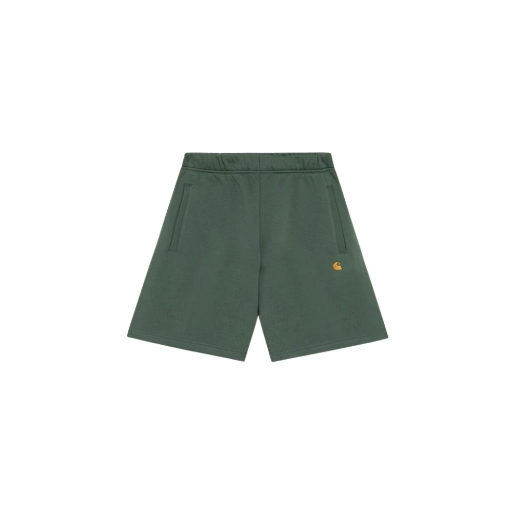 Carhartt WIP Shorts met elastische hoge taille in effen kleur stof Green Heren
