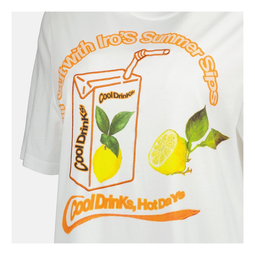 IRO Citroenprint Oversized Wit T-shirt White Dames