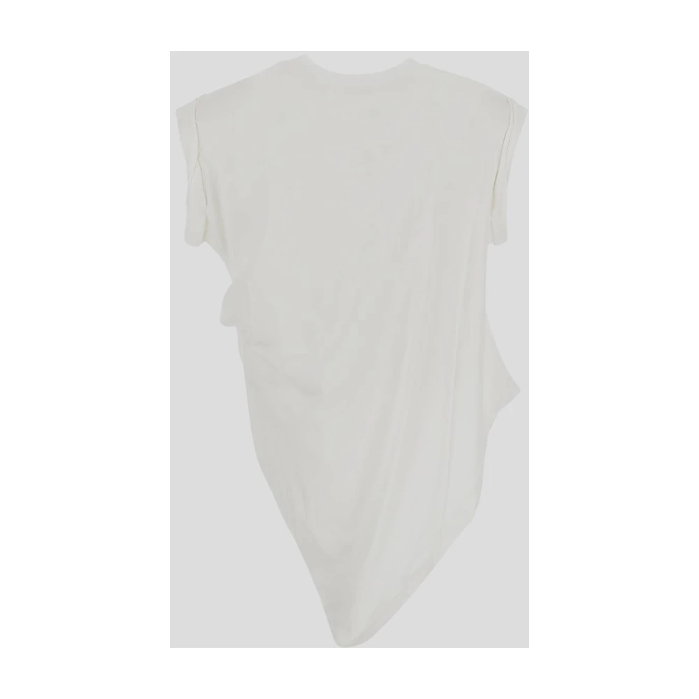 alexander mcqueen Asymmetrisch T-shirt met ronde hals White Dames