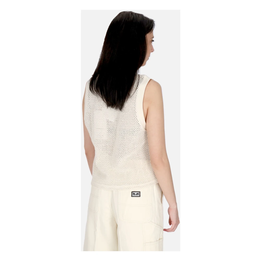 Obey Mesh Tank Top Ongebleekt White Dames