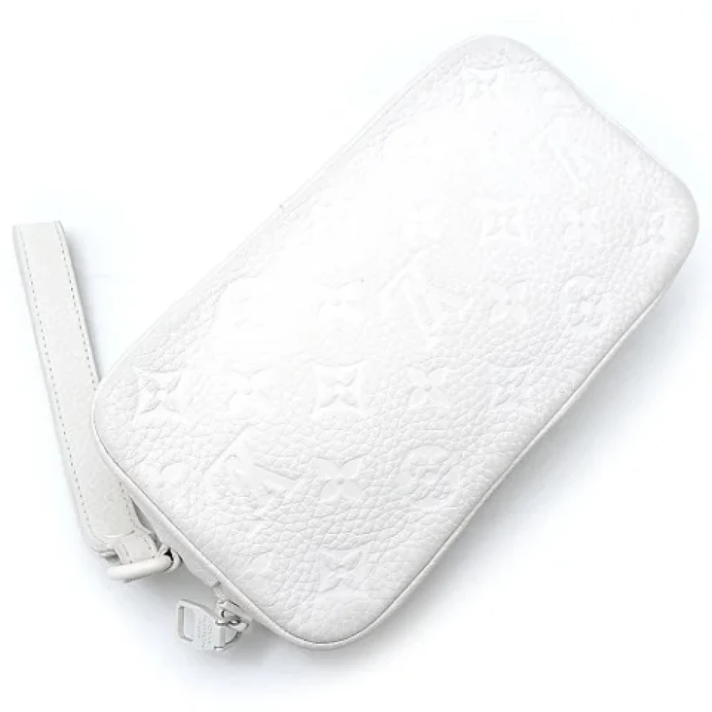 Louis Vuitton Vintage Pre-owned Leather clutches White Heren