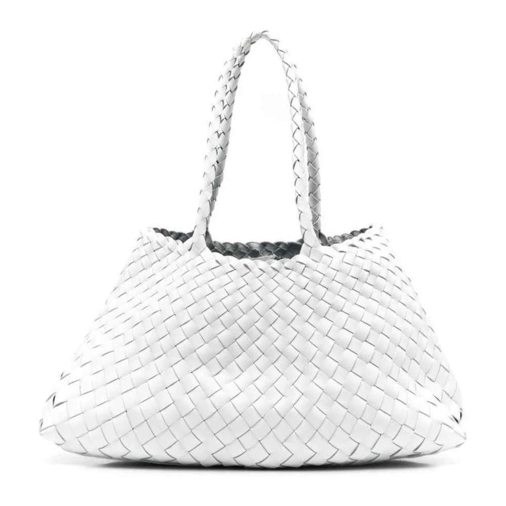 Dragon Diffusion Witte Geweven Tote Tas met Leer White Dames