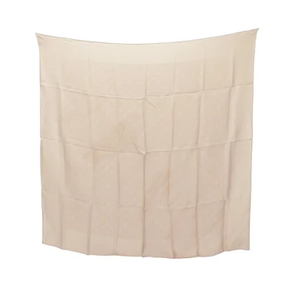 Louis Vuitton Vintage Pre-owned Silk scarves Beige Dames