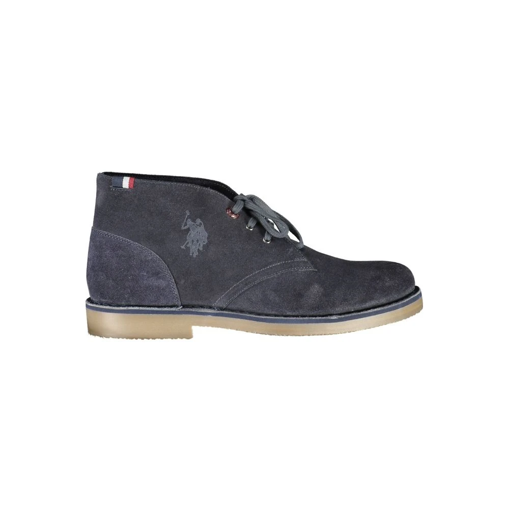 U.s. Polo Assn. Blue Leather Mens Ankle Boot - Male - Lace-Up Boots - Blue - 10 Uk - Shoes