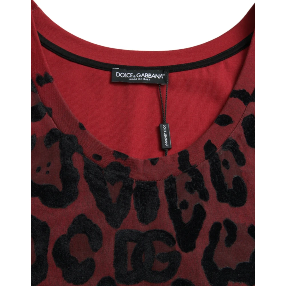 Dolce & Gabbana Rode Luipaardprint Tanktop Multicolor Heren
