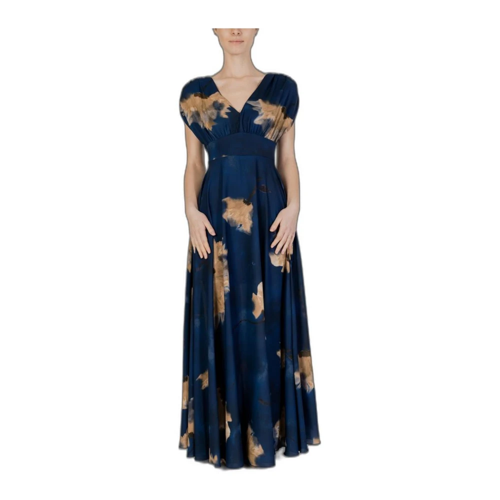 RINASCIMENTO Blauwe Lange Jurk van Polyester Blue Dames