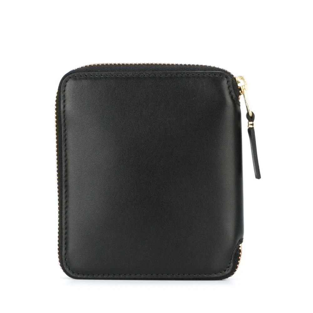 Comme des Garçons Zwarte Leren Ritsportemonnee Black Heren