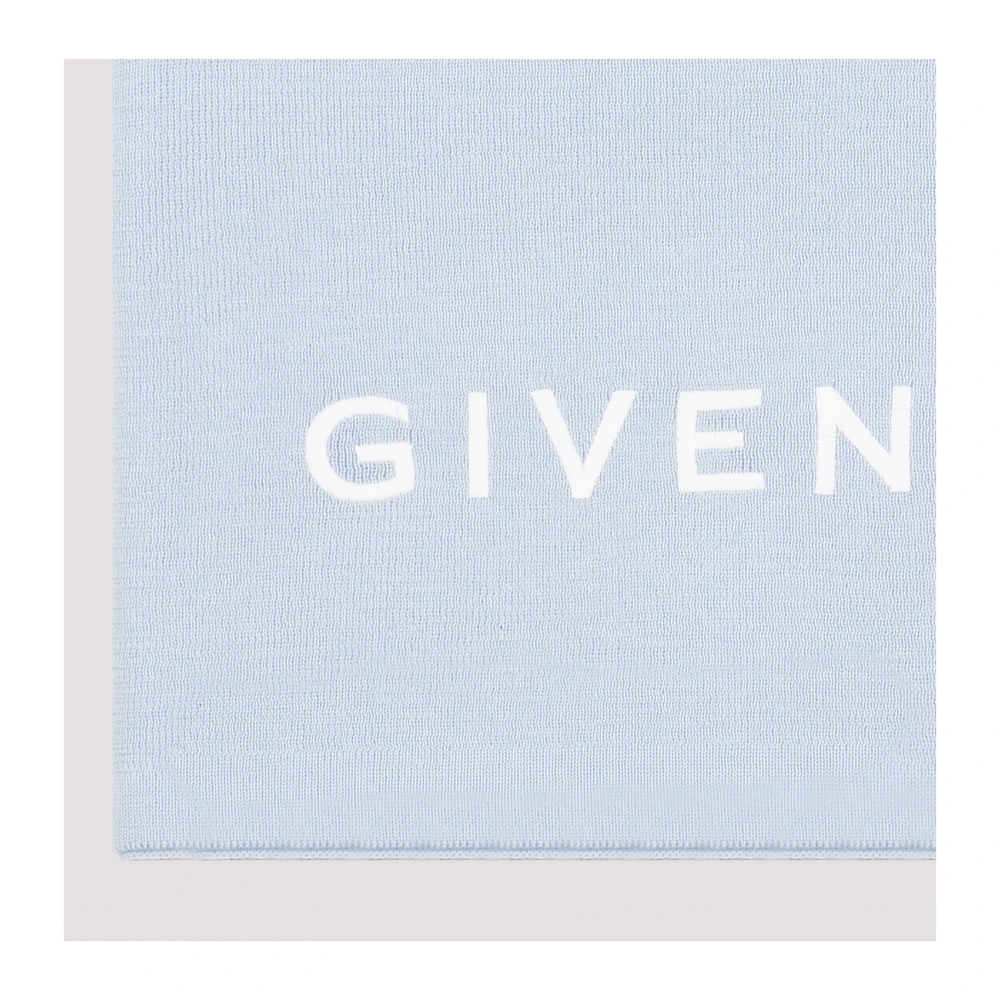 Givenchy Lichtblauw Witte Wollen Sjaal Blue Dames