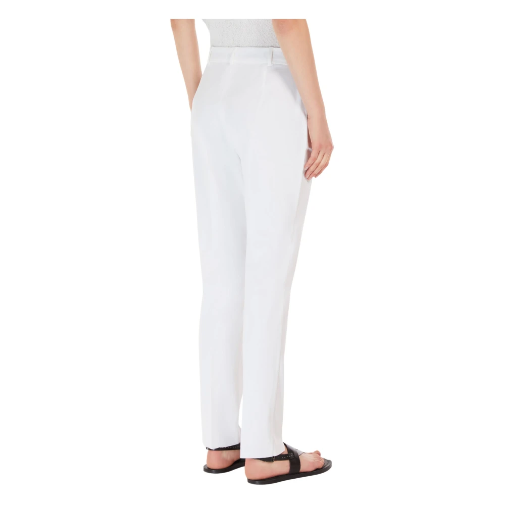 Max Mara Studio Slim-fit Trousers White Dames