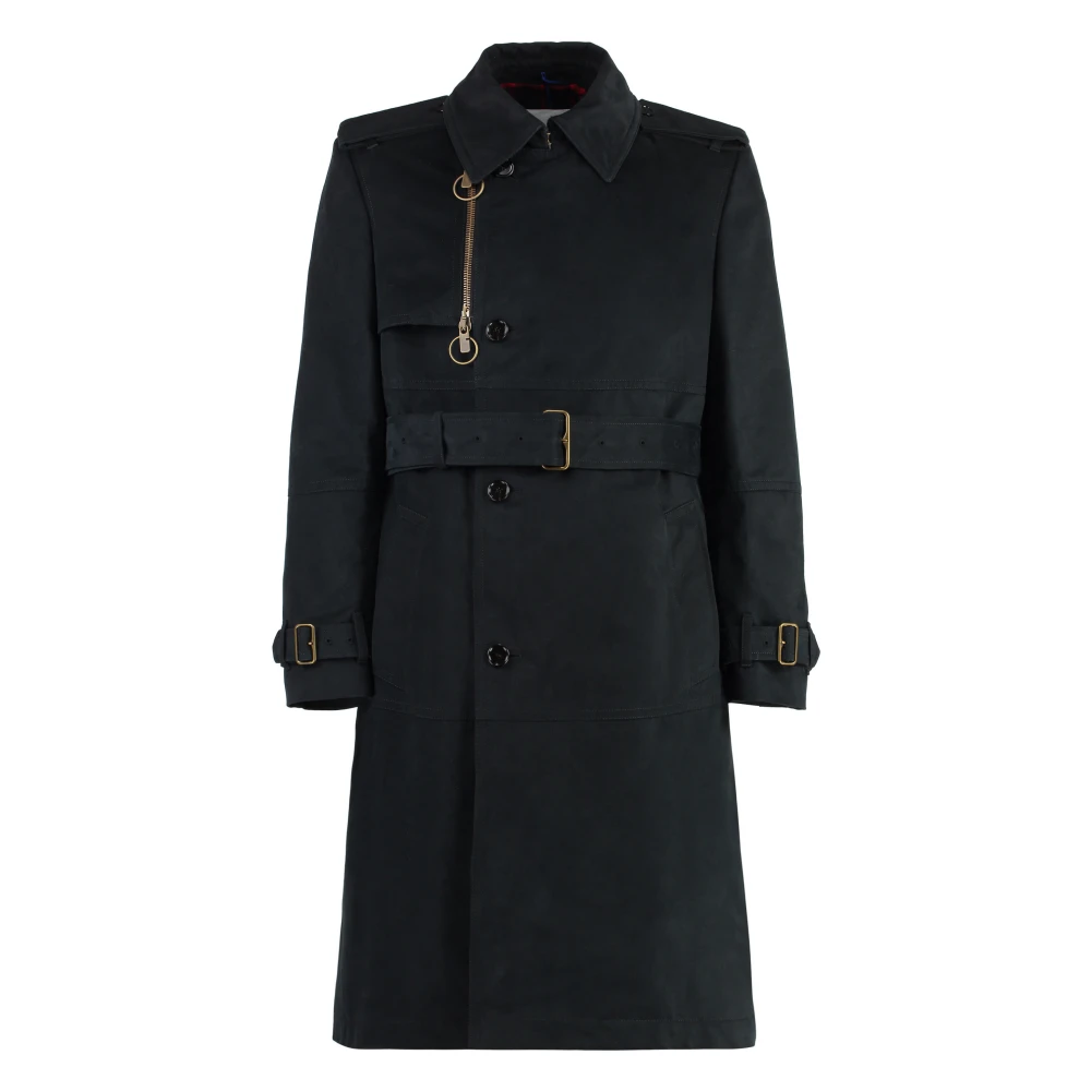 Burberry Men's Black Trench Coats, L, Cotton Trench Coat