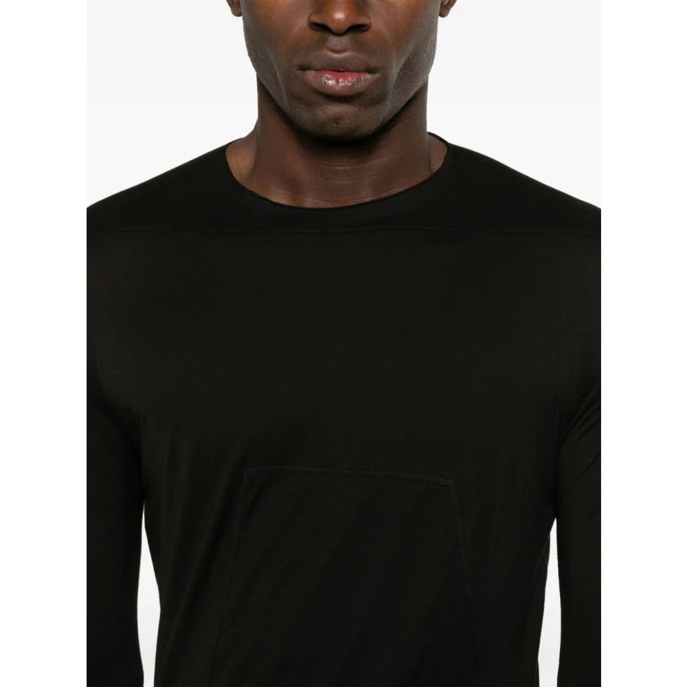 Rick Owens Zwarte T-shirts en Polos met Ruwe Randen Black Heren