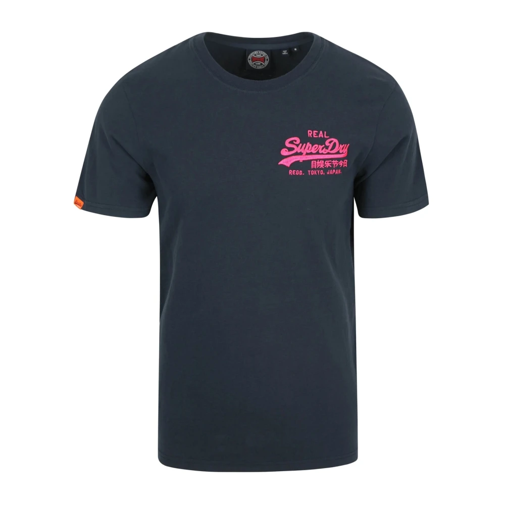 Superdry Men's Gray T-Shirts,, Embroidered Logo Relaxed Tee For Medium