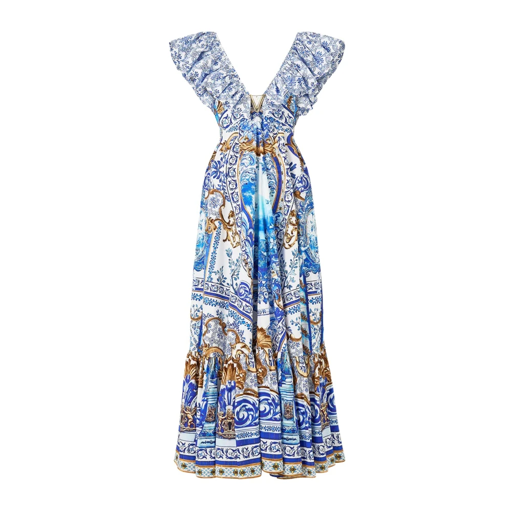 Camilla Frill Neck Jurk met Hardware Azul Adventures Blue Dames
