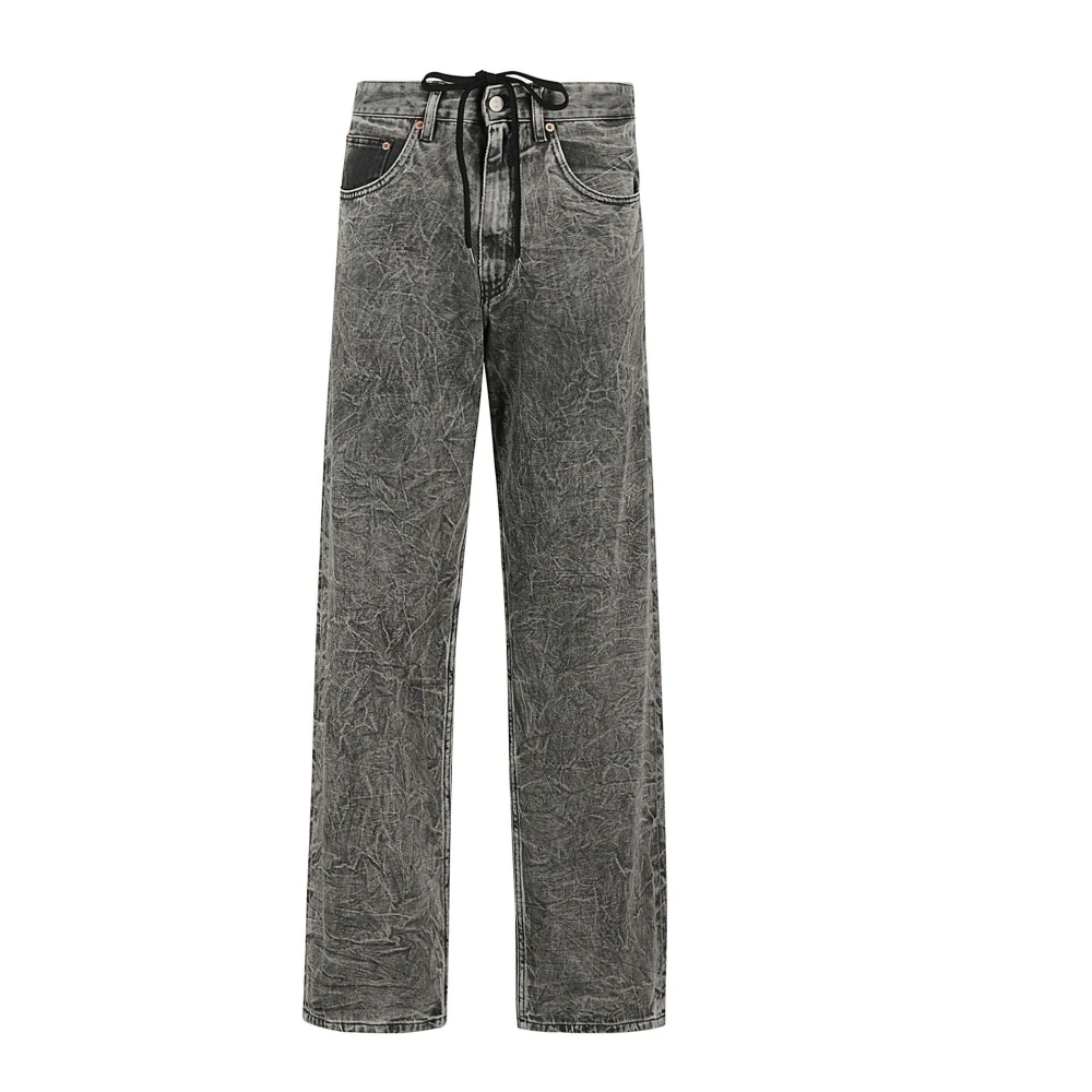 MM6 Maison Margiela Grijze Wide Leg Jeans met 5 Zakken Gray Dames