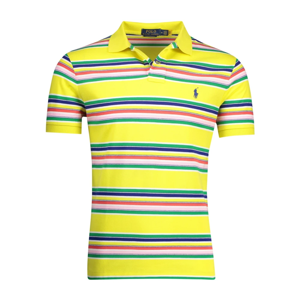 Polo Ralph Lauren Gele gestreepte poloshirt met korte mouwen Yellow Heren
