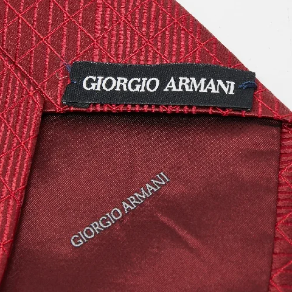 Armani Pre-owned Silk tops Red Heren