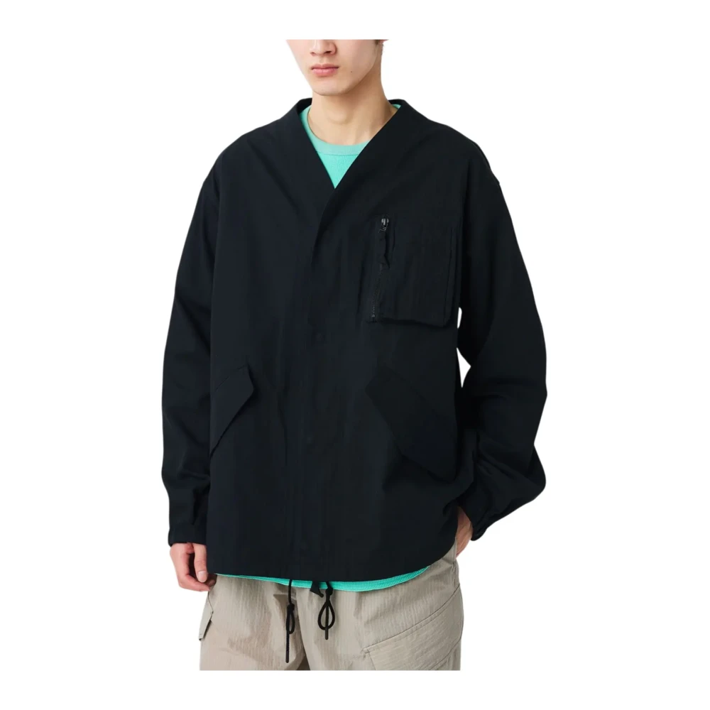 Snow Peak Black Light Jackets, Male, S, Takibi Herringbone Collarless Jacket