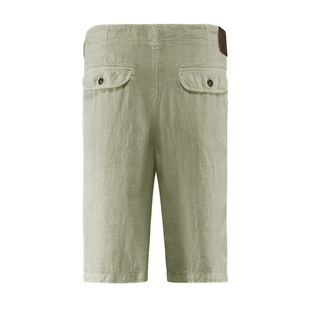 BomBoogie Slim Fit Linen Bermuda Shorts Beige Heren
