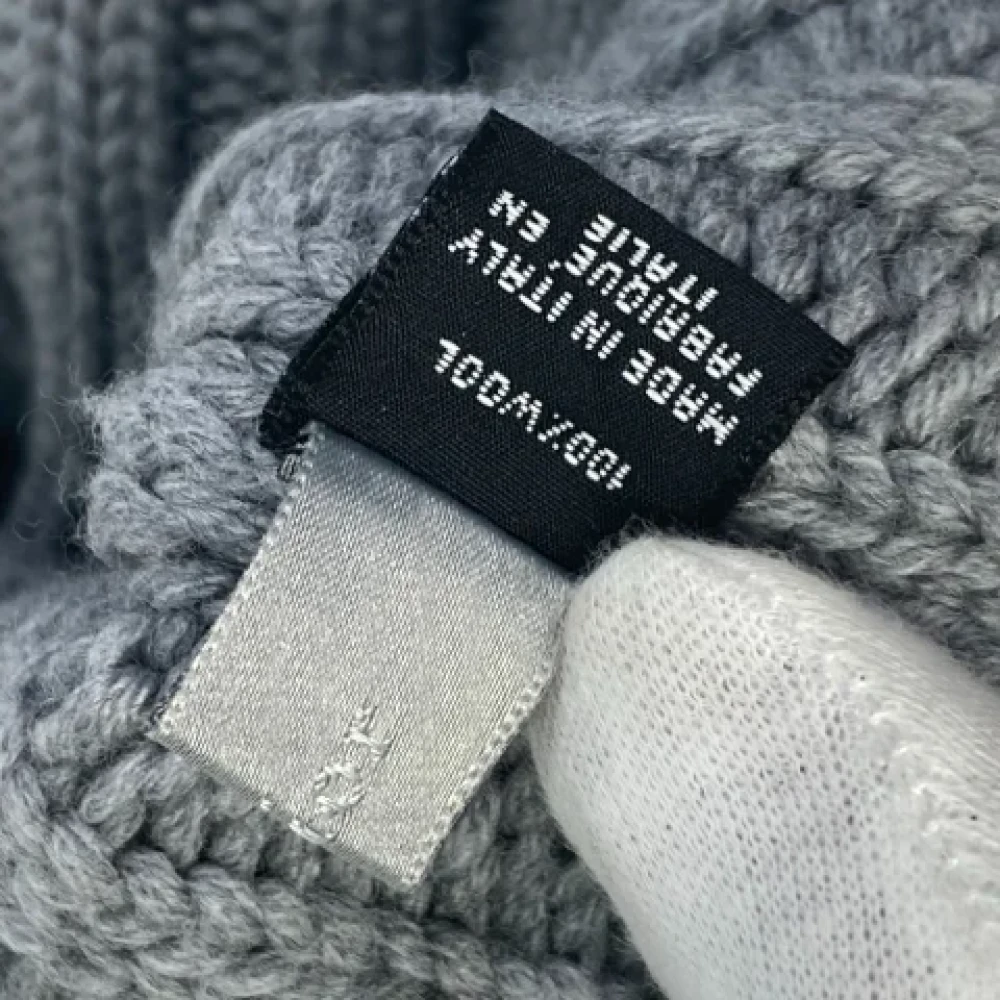 Dior Vintage Pre-owned Wool scarves Gray Dames