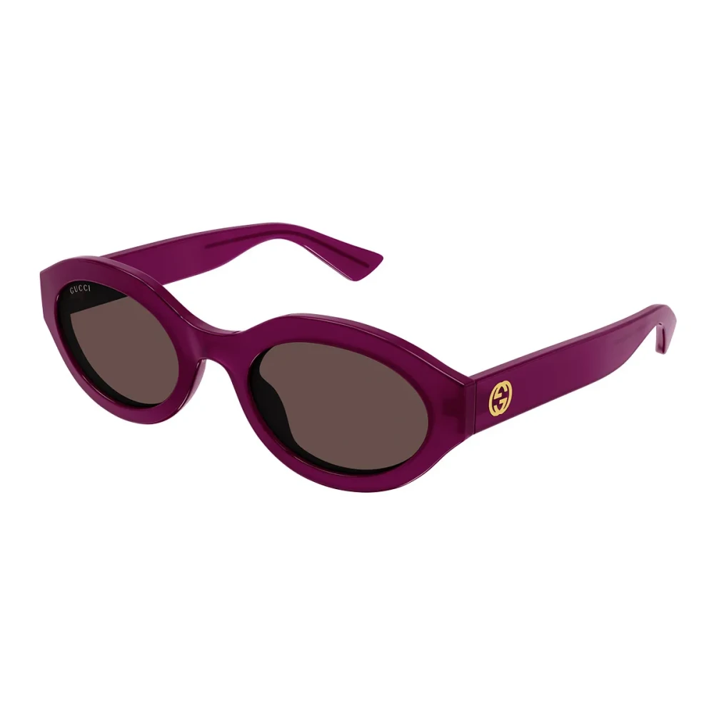 Gucci Women's Purple Minimal Oval Sunglasses