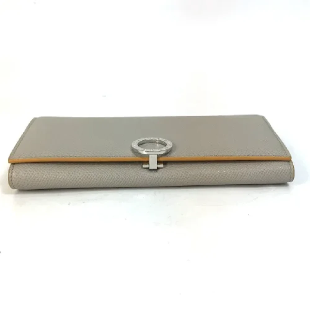 Bvlgari Vintage Pre-owned Leather wallets Gray Dames