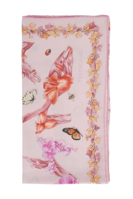 Silkeshalsduk med heltäckande blommönster