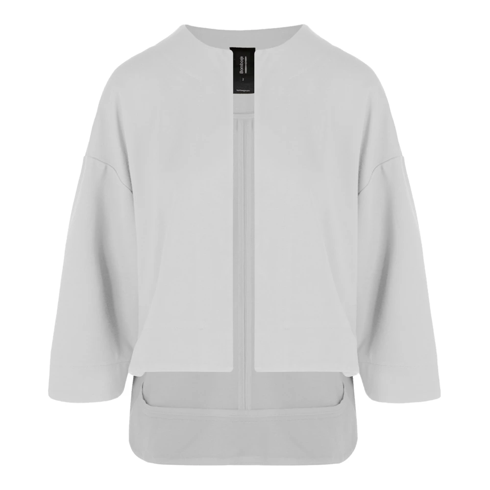 Bomboogie Donna Bianco - Giacca Corta In Jersey Fluido - Jackets - L