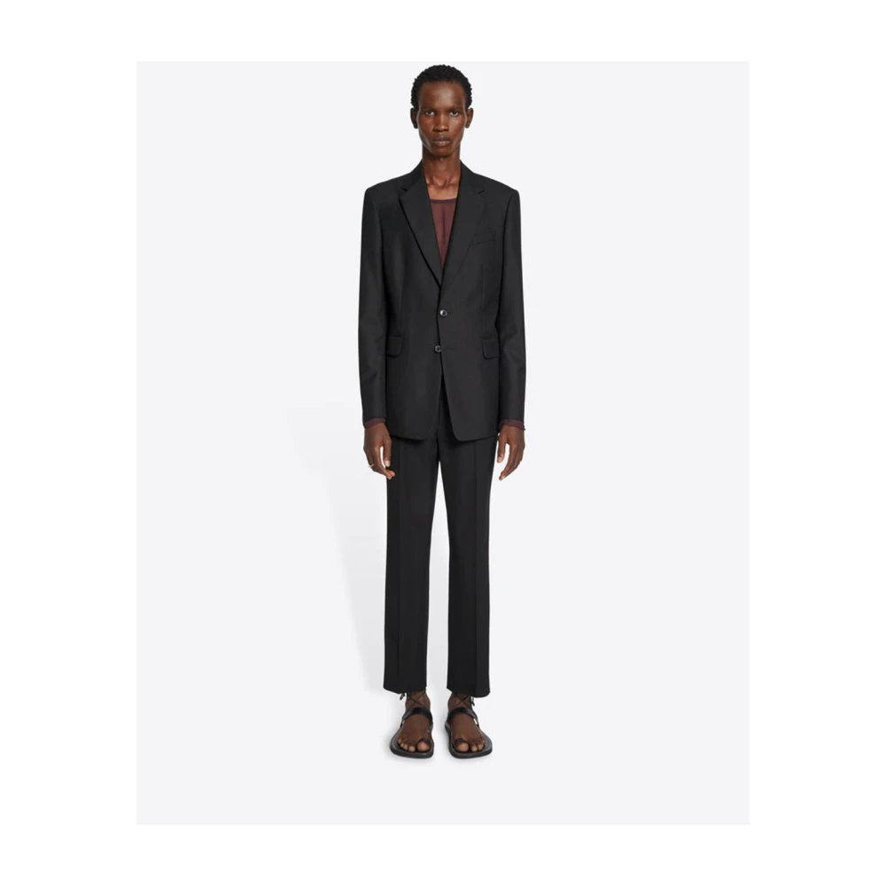 Dries Van Noten Zwarte Wollen Blazer met Reverskraag Black Heren