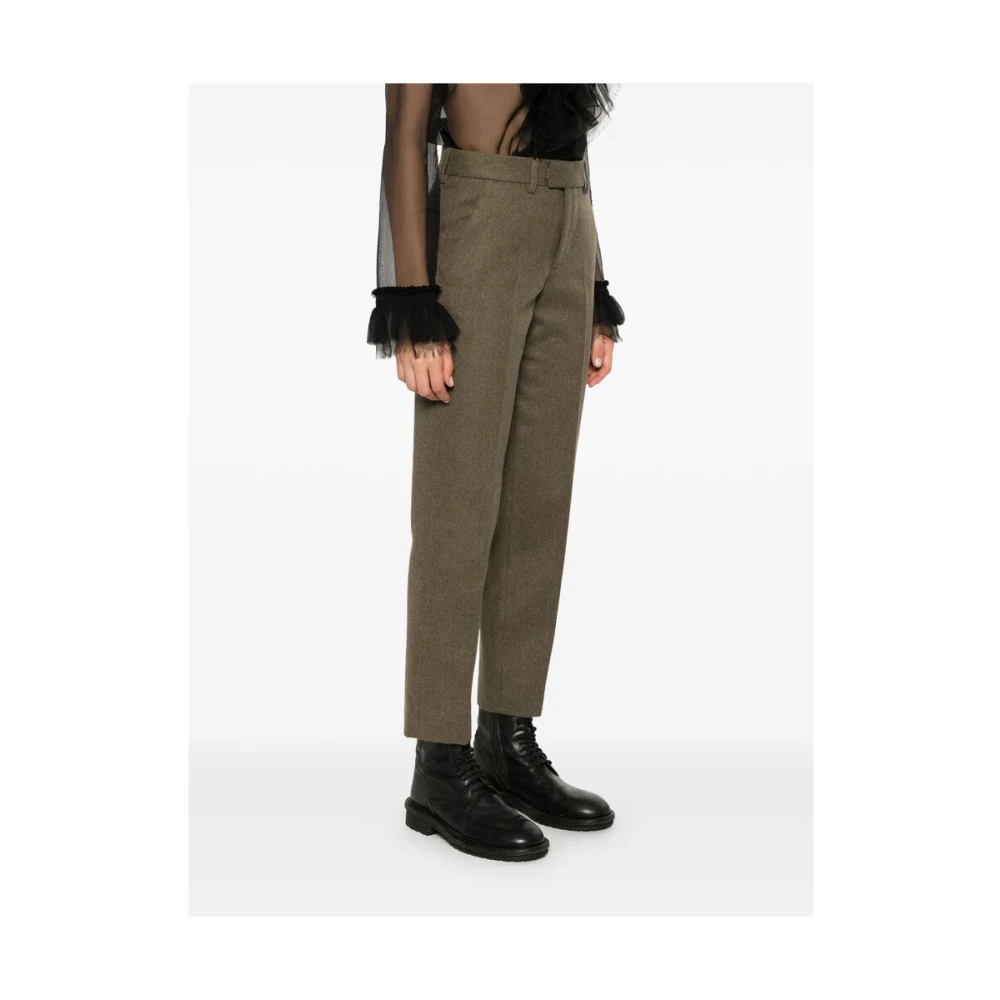 Ann Demeulemeester Groene Wolmix Skinny Fit Broek Green Dames