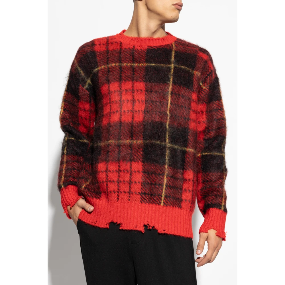 alexander mcqueen Trui met ruitpatroon Red Heren