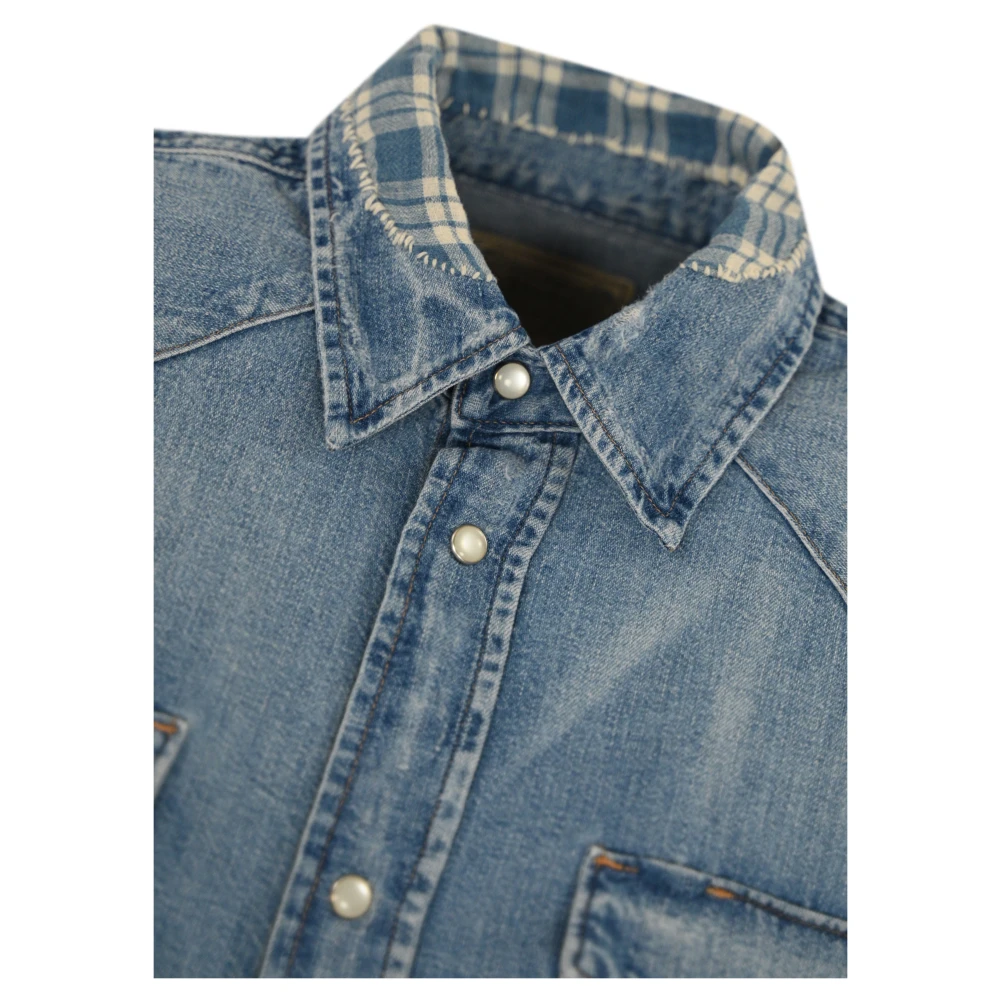 Polo Ralph Lauren Katoen Denim Lange Mouw Shirt Blue Dames