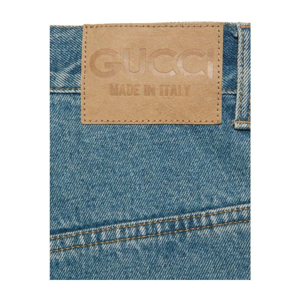Gucci Cruise Blauwe Wide Leg Jeans Blue Heren