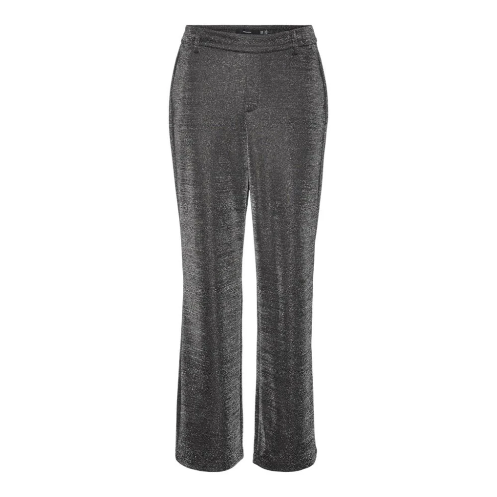 Vero Moda Glanzende Rechte Broek Black Dames
