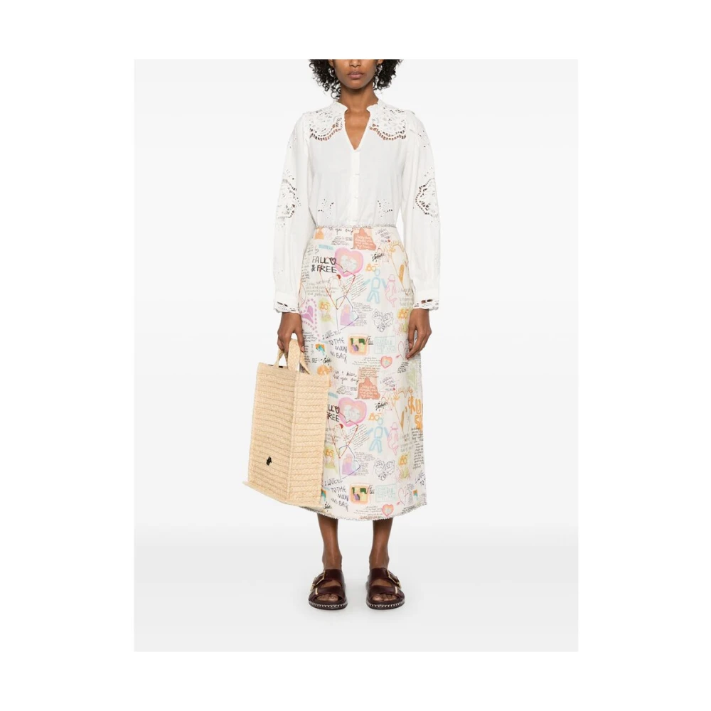 Sea NY Witte Geborduurde Trui met Uitgesneden Details White Dames