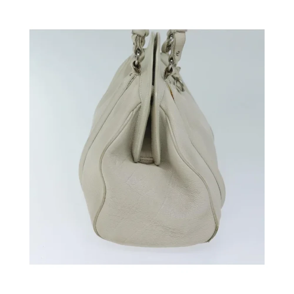Dior Vintage Pre-owned Leather handbags White Dames