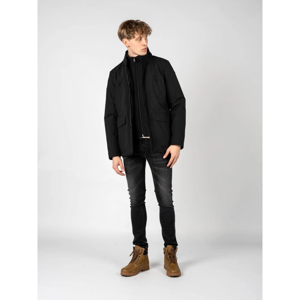 Geox Elegante Winddichte Jas Black Heren