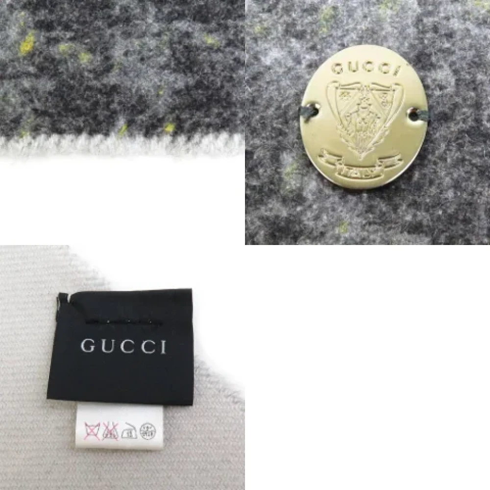 Gucci Vintage Pre-owned Wool scarves Gray Dames