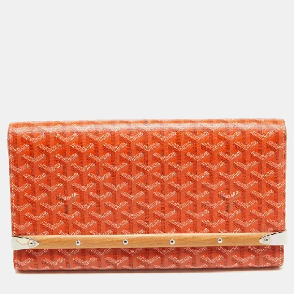 Goyard Vintage Pre-owned Leather clutches Orange Dames