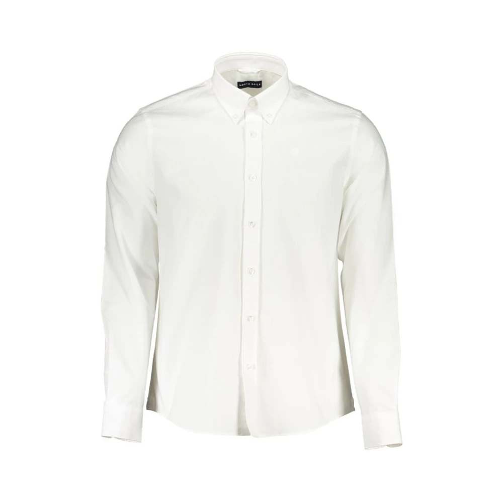 North Sails Men's White Casual Shirts,, Cotton Shirt With Embroidery 2XL