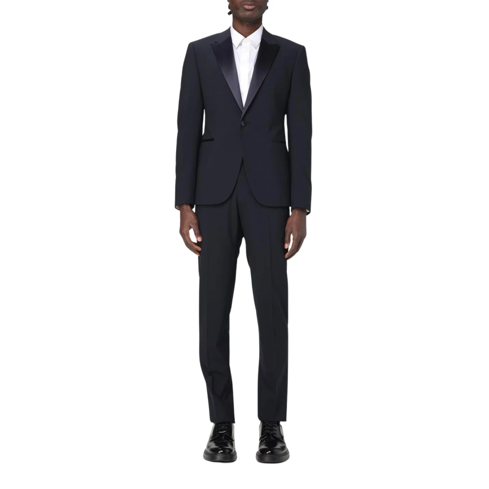Emporio Armani Blå Elegant Tvådelat Formellt Kostym