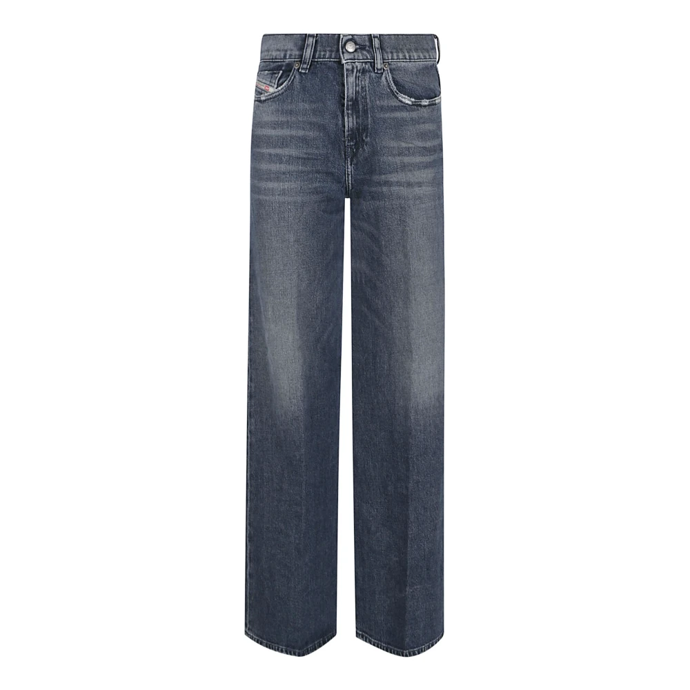 Diesel Blauwe Indigo Wide Leg Jeans Blue Dames
