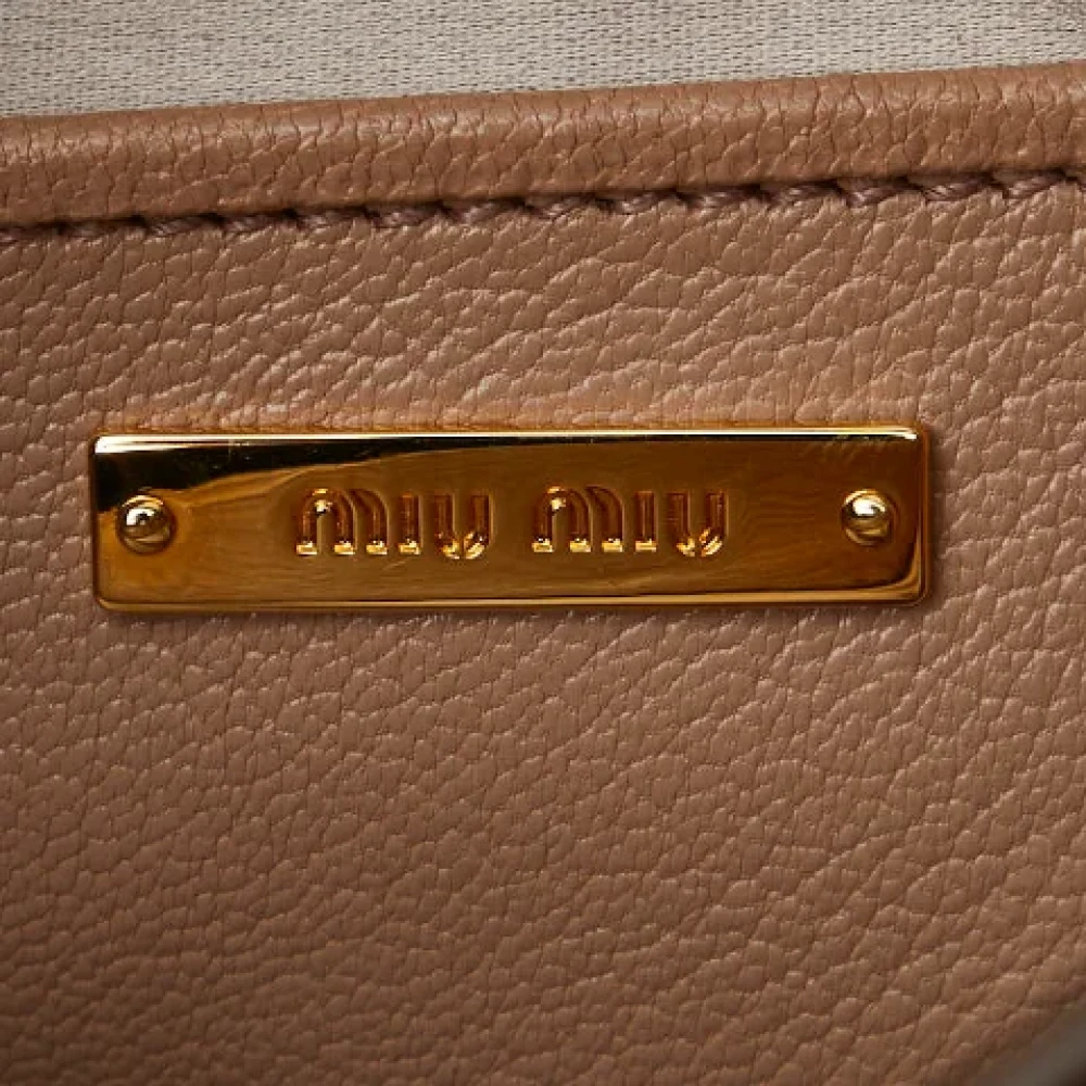 Miu Pre-owned Leather handbags Beige Dames