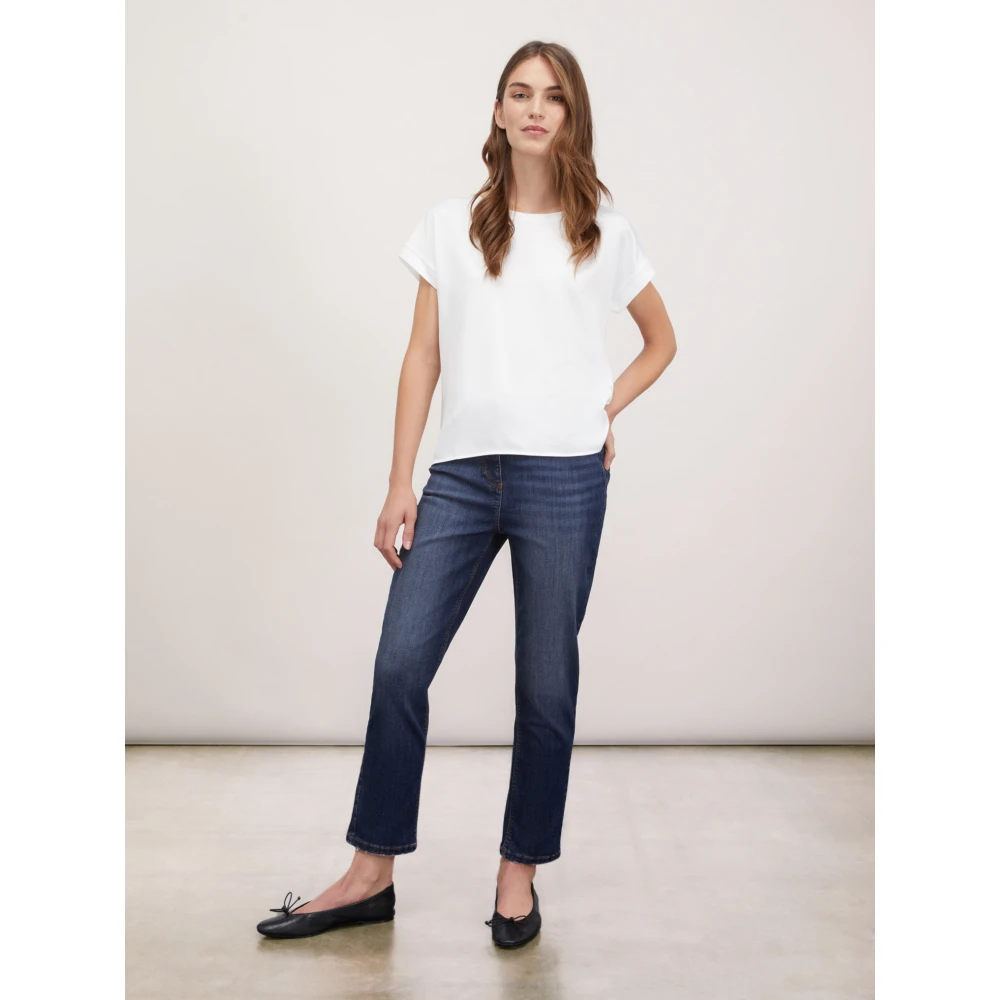 Motivi T-shirt gemaakt van twee verschillende materialen White Dames