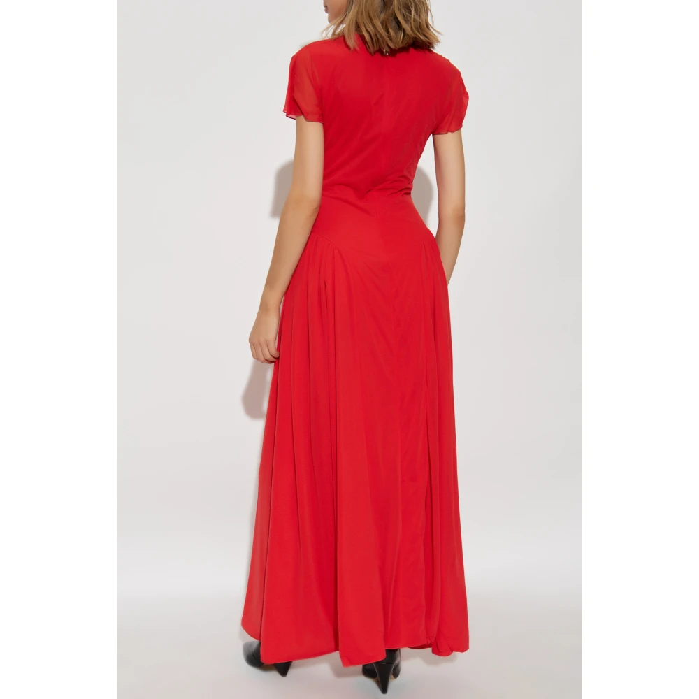 Rotate Birger Christensen Jurk Maxi V-hals Red Dames