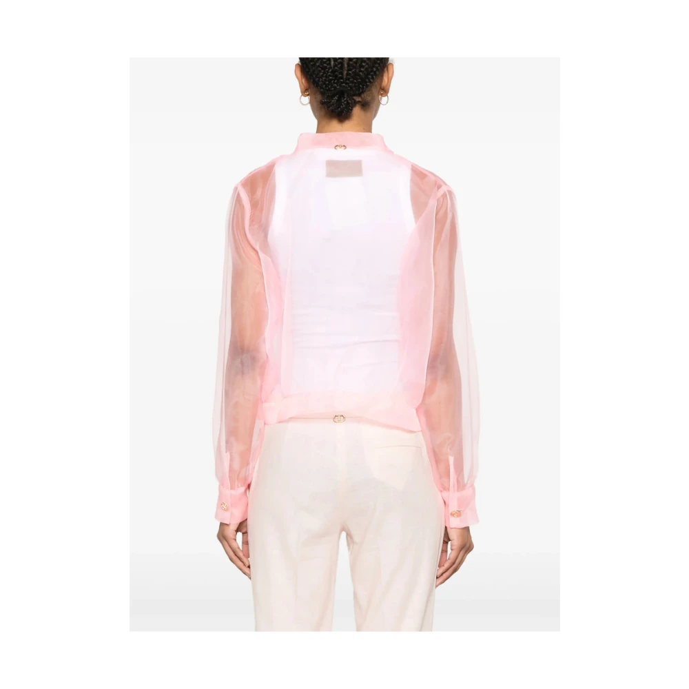 Twinset Flamingo Pink Open Front Outerwear Pink Dames
