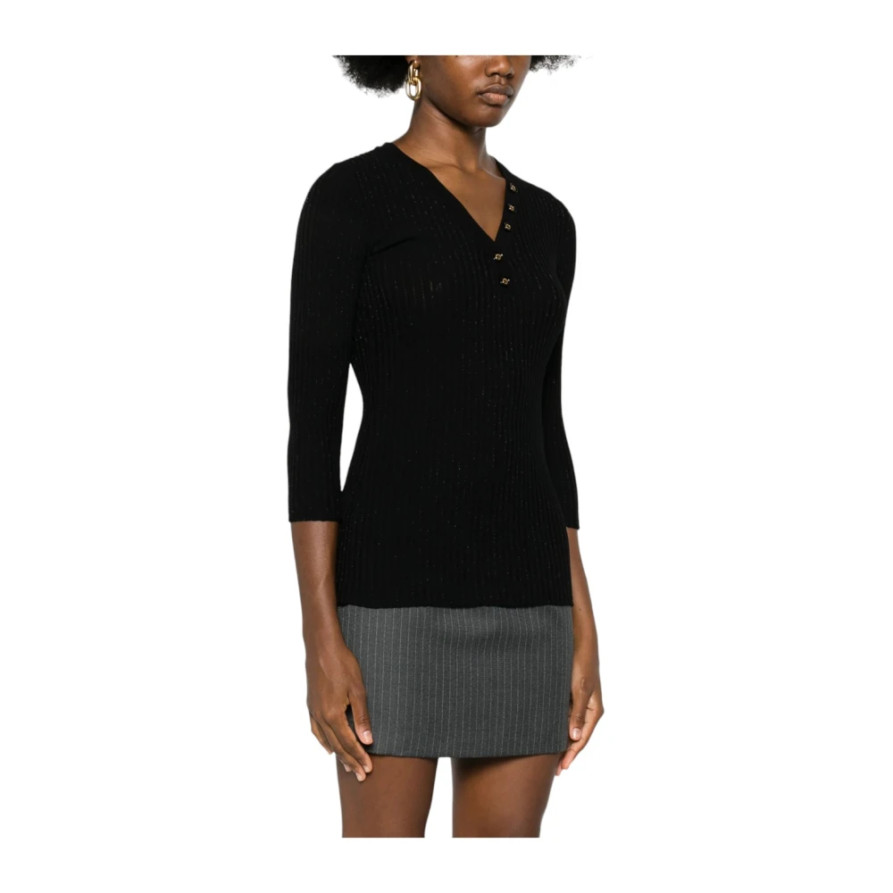 Elisabetta Franchi Stijlvolle Gebreide Top Black Dames
