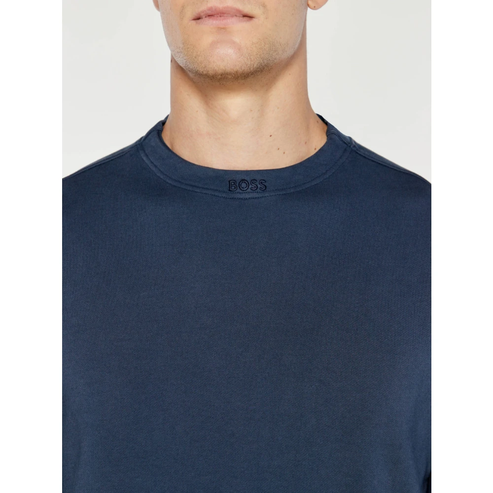 Hugo Boss Blauwe We Dye Sweater Regular Fit Blue Heren