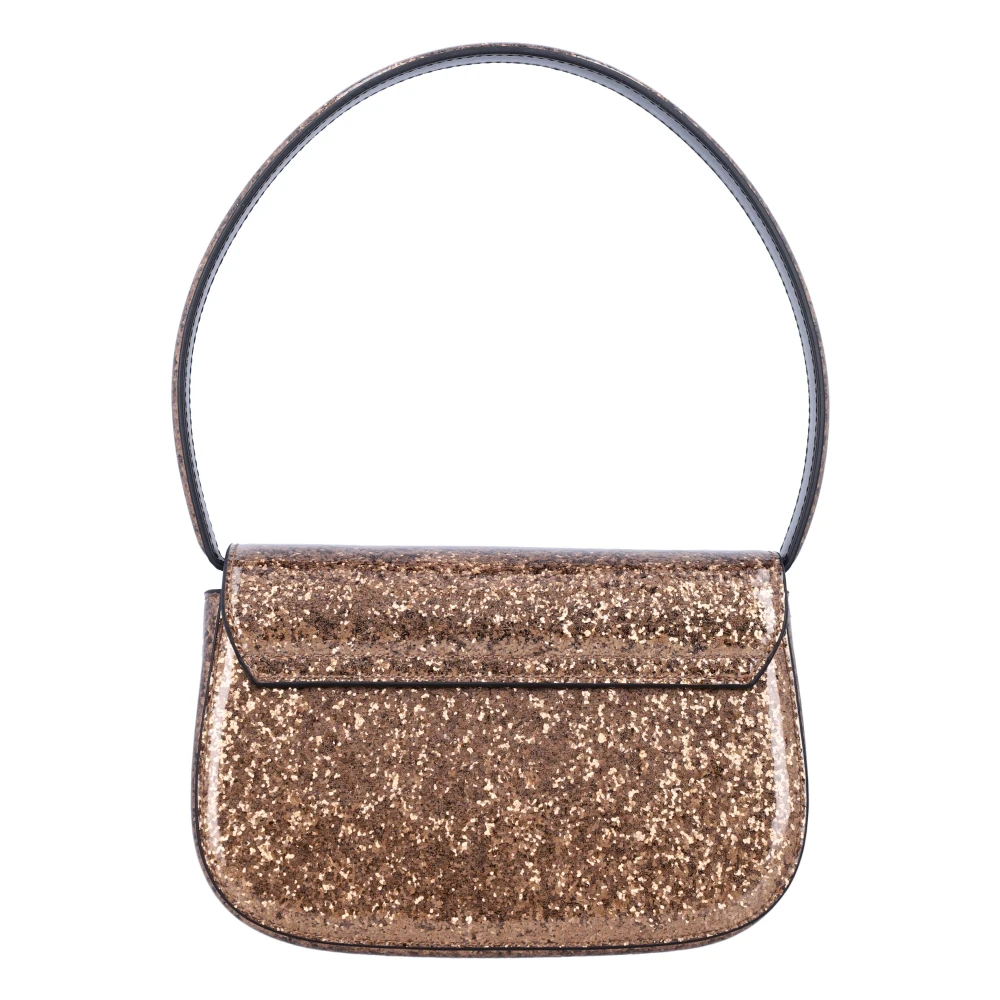 Diesel Bruine Glitter Handtas met Klep Sluiting Brown Dames